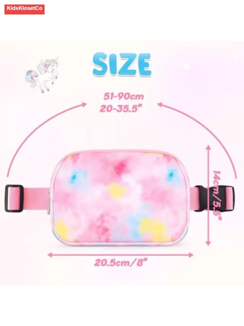 Kids Tie Dye Belt Bag Fanny Pack Crossbody Waist Bag with Adjustable Strap